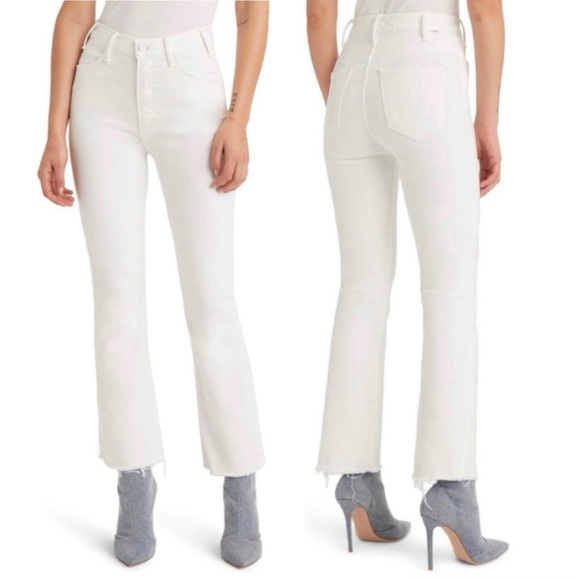 MOTHER Denim - MOTHER The Hustler High Waist Fray Hem Ankle Color:Fairest Of Them All